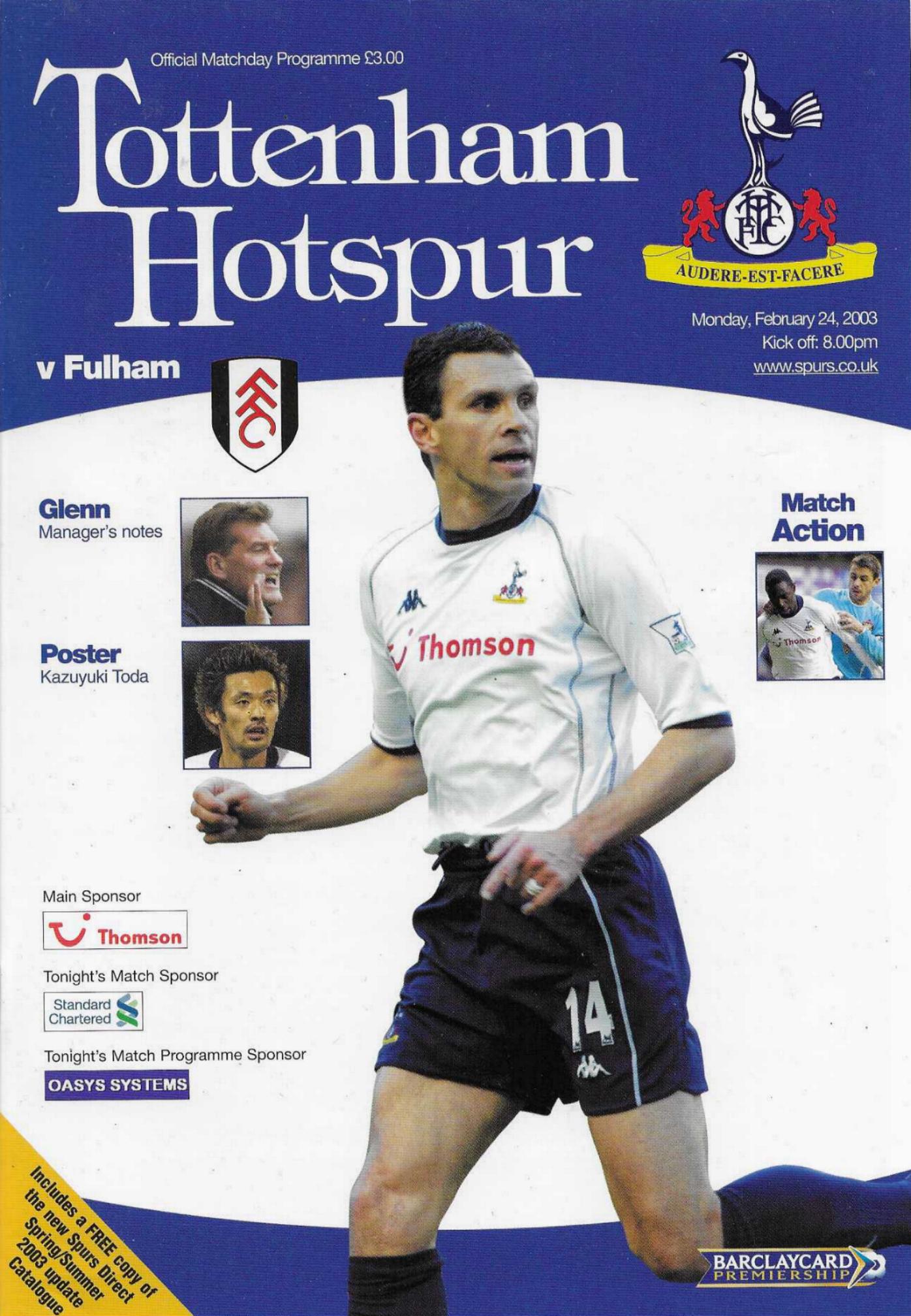 TOTTENHAM HOTSPUR v FULHAM 2002/03